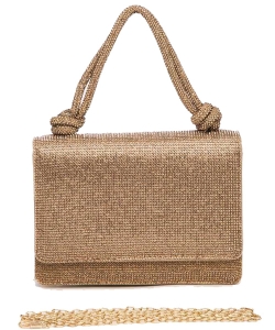 Rhinestone Top Handle Small Bridal Party Clutch 302 GOLD